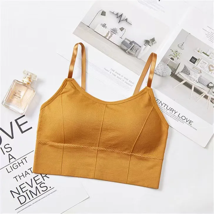 Women Sleeveless Seamless Bra Sexy Crop Tops Tube Top Female Sports Bra Crop Camis Top Tee Bandeau Top Tank Bralette Streetwear
