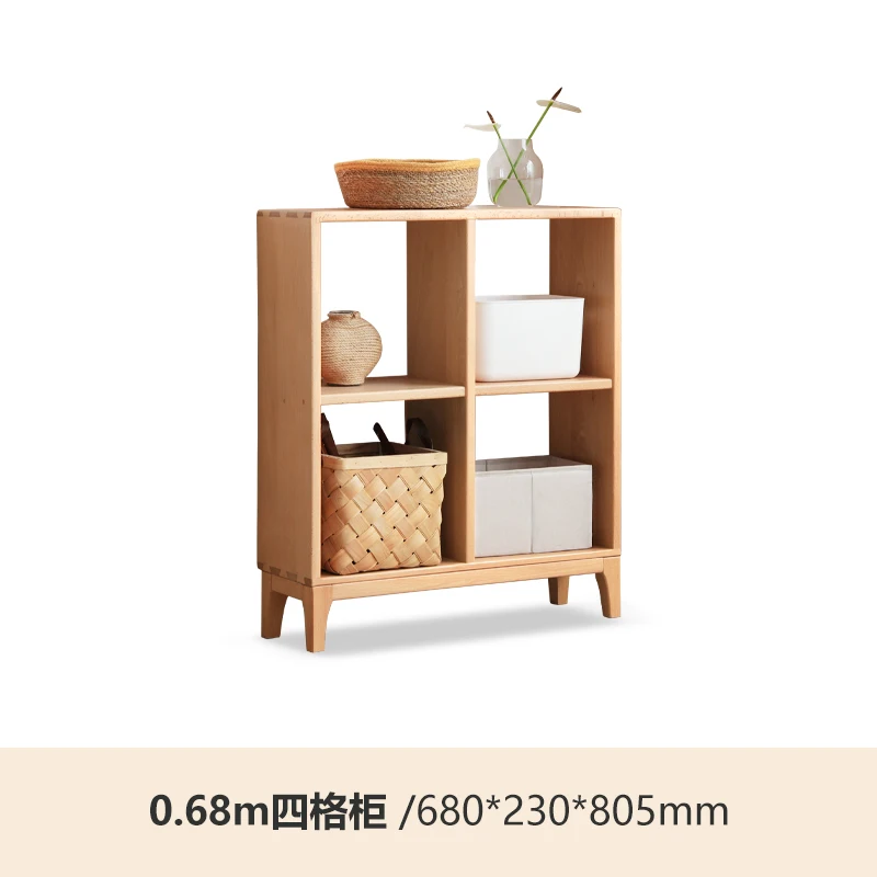 

YY Solid Wood Bookshelf Nordic Small Apartment Living Room Shelf Display Stand Simple