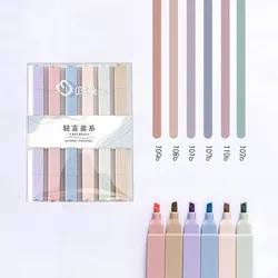Surligneur Fluorescent à Double tête 6 pièces/ensemble, stylo marqueur d'art pour dessin coloré résistant à l'usure, papeterie pour étudiant 