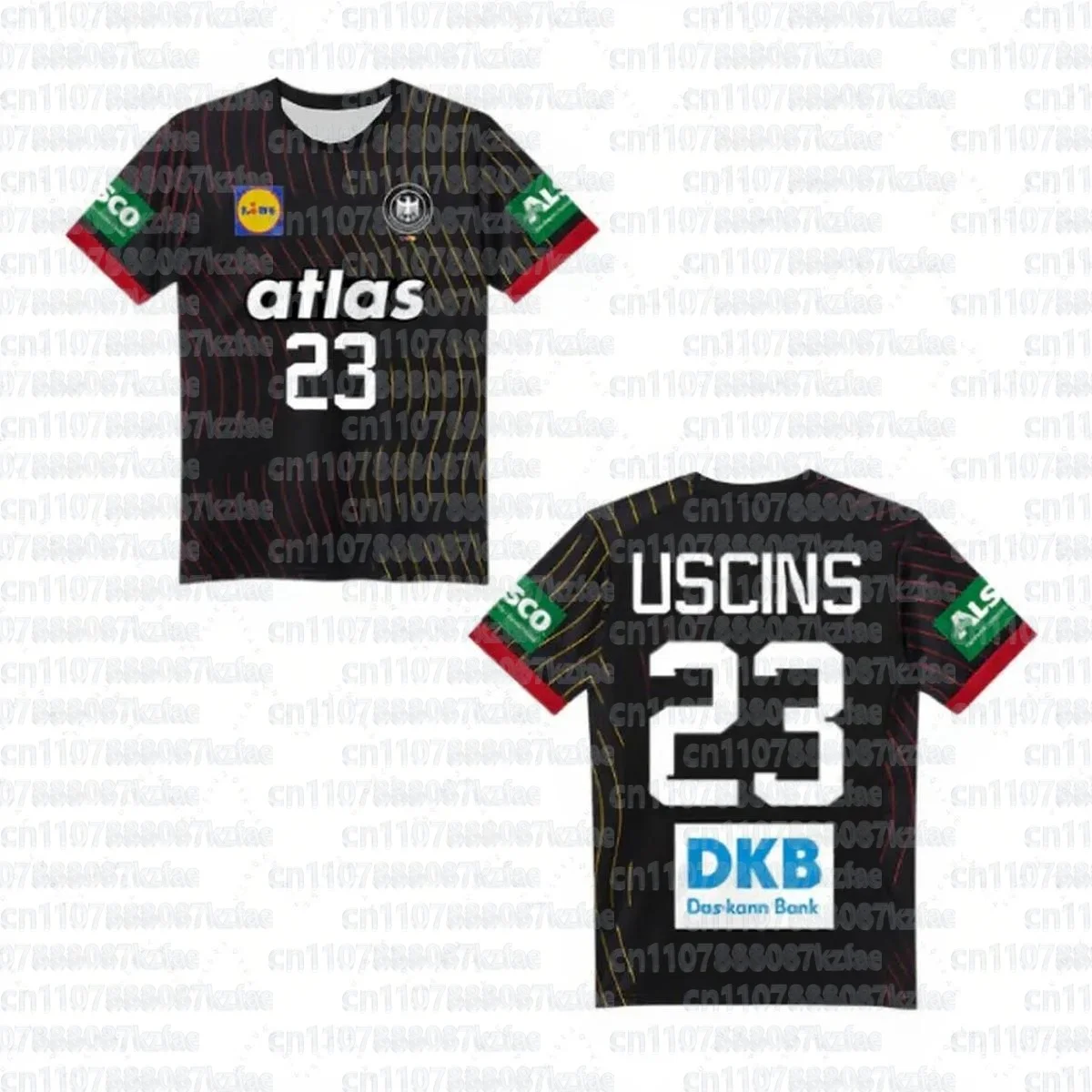 Heiß begehrtes deutsches Handball-Eltern-Kind-Trikot 2025-26 – Heim- und Auswärtstrikot im 3D-Druck, schnelltrocknendes T-Shirt – Detail 10