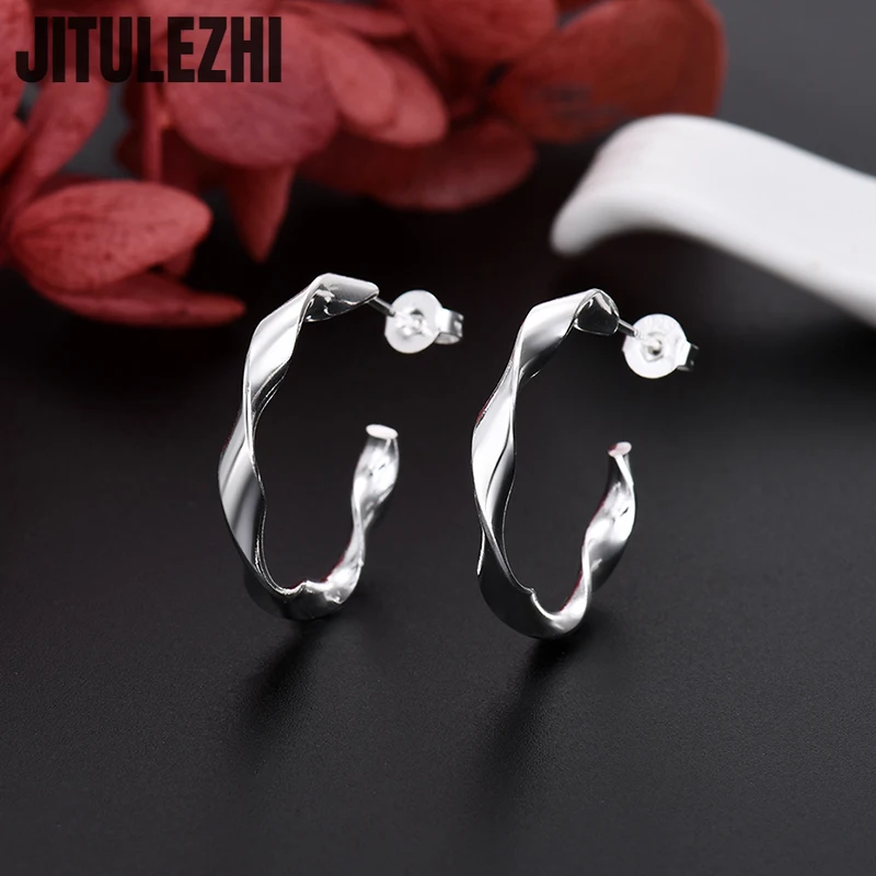 

925 Sterling Silver Round Earrings Stud For Women Classic Engagement Wedding Designer Cute Jewelry Christmas Gift Fine Jewelry