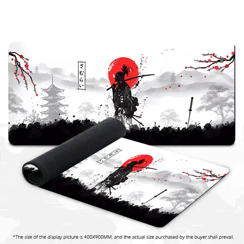 Samurai Warrior Mouse Pad Gamer Computer Accessories Keyboard Table Mat Black Mousepad Company Gaming Laptop Desk Accessory Pc - Image 9
