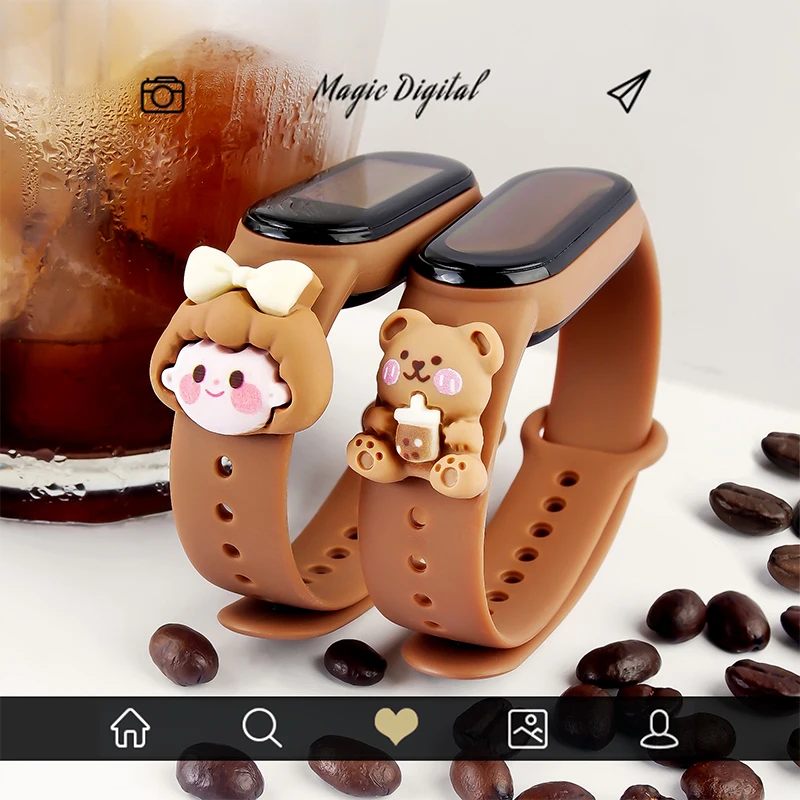 

Ремешок силиконовый для Mi Band 6, милый сменный Браслет для кукол Mi band 3 4 5 6 7