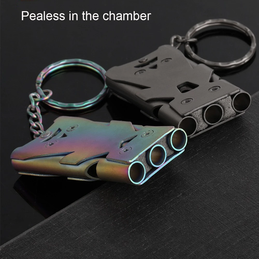 Metal Three Holes Stainless Steel High Decibel Pealess Camping Whistle for Outdoor Survival Sports Whistles