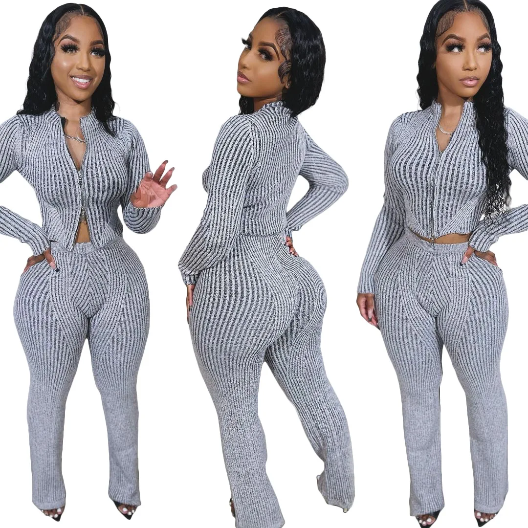 thumbnail image 1 of Conjunto de 2 piezas para mujer, ropa africana Dashiki, nueva moda de verano y otoño, top de manga larga y pantalones, traje de fiesta para mujer, conjuntos a juego, 1 of 5