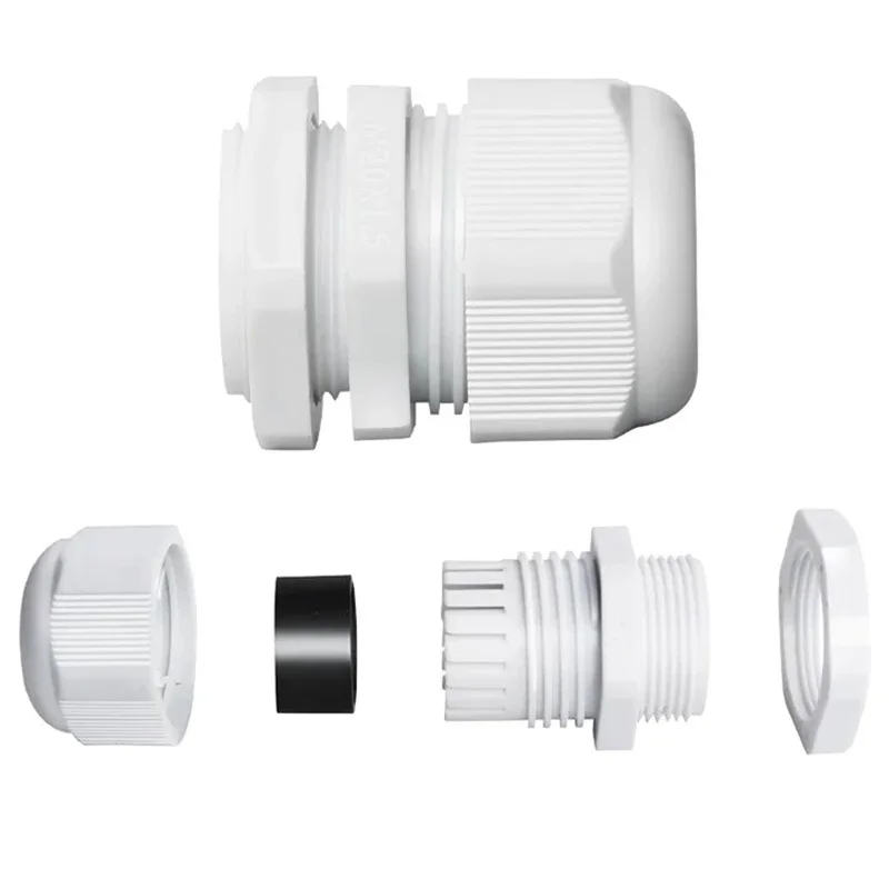 White Pastic Waterproof Electric Cable Gland Nylon Cable Entry Pass Wire Connector PG16PG9PG25PG36 1/2/5/10PCS