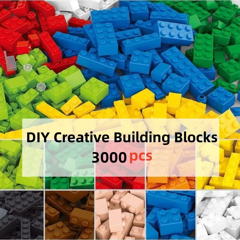 1000 Bloques De Construcción Transparentes 1×2 – Azul Claro, Compatibles Con Grandes Marcas, Para Niños +3
