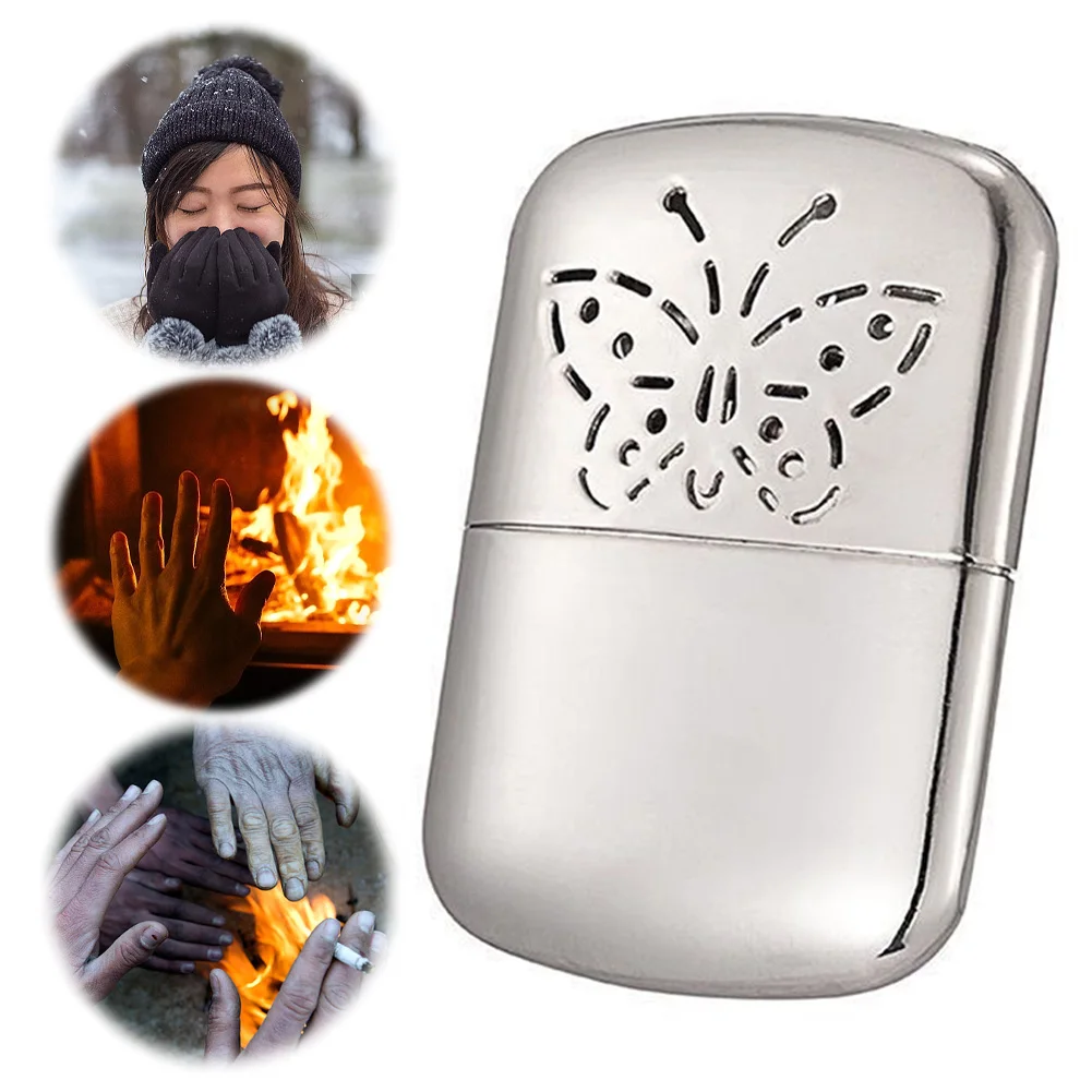 Reusable Hand Warmer Zinc Alloy Portable Fuel Catalytic Heater Winter Pocket Hand Warmer for Home Office Outdoor Camping Fishing
