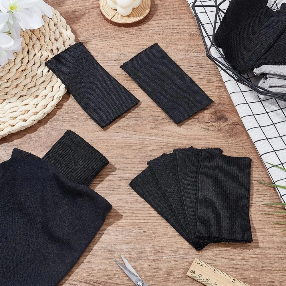 Rib Knit Fabric 10 Pcs about 4.33 Inch Stretch Knit Threaded Hem Cuff about 2.36 Inch(6cm) Wide Polyester Ribbing Fabric rib knit fabric