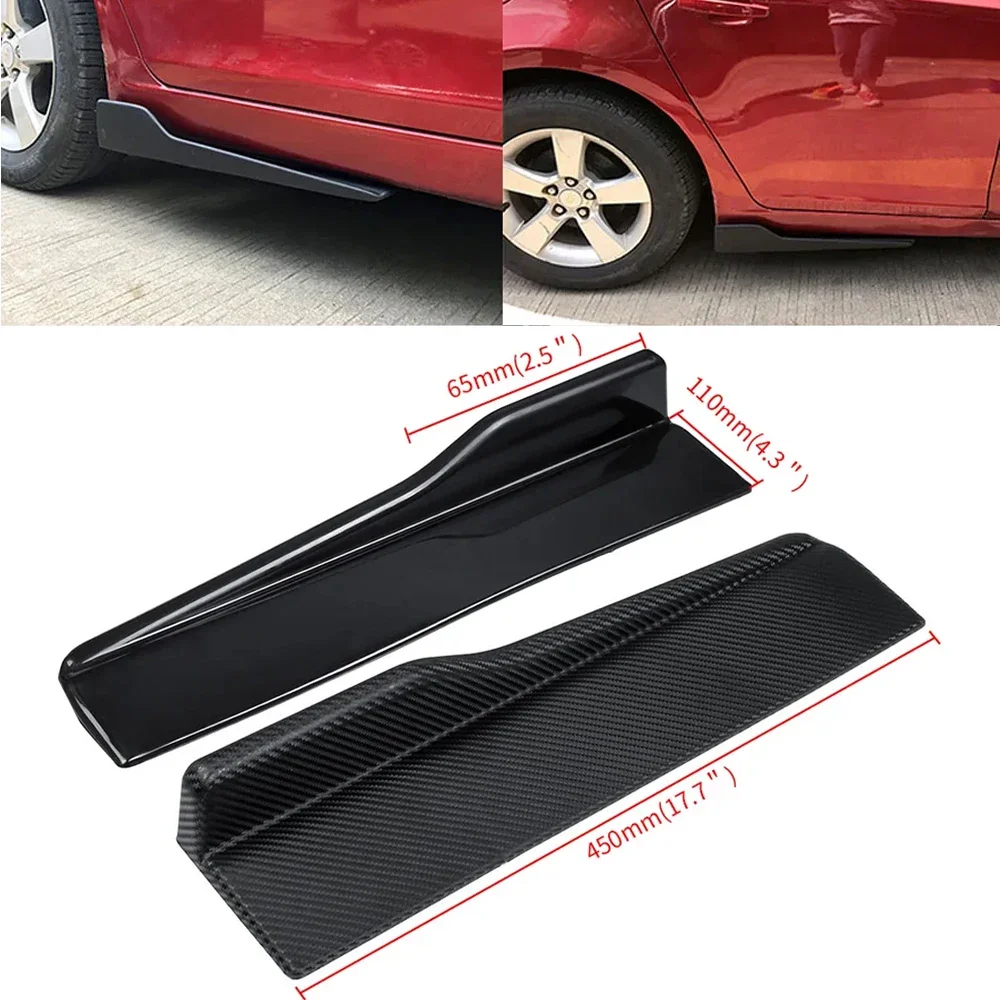 Боковые юбки 45 см, комплект из 2 предметов, универсальные автомобильные широкоугольные разветвители, модифицированные кулиски Sideskirts Rocker, крылья крыльев бампера от царапин