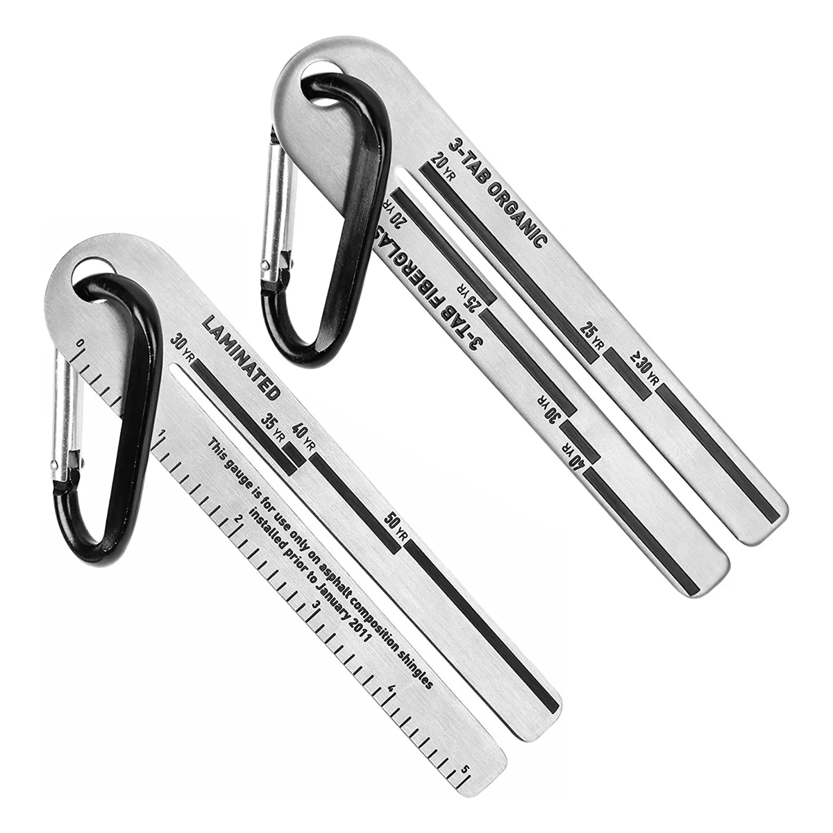 

2 Pack 4/09 Shingle Gauge, Measuring Tool for Roof Tiles, Shingle Gauge Tool with Carabiner Roofing Gauge