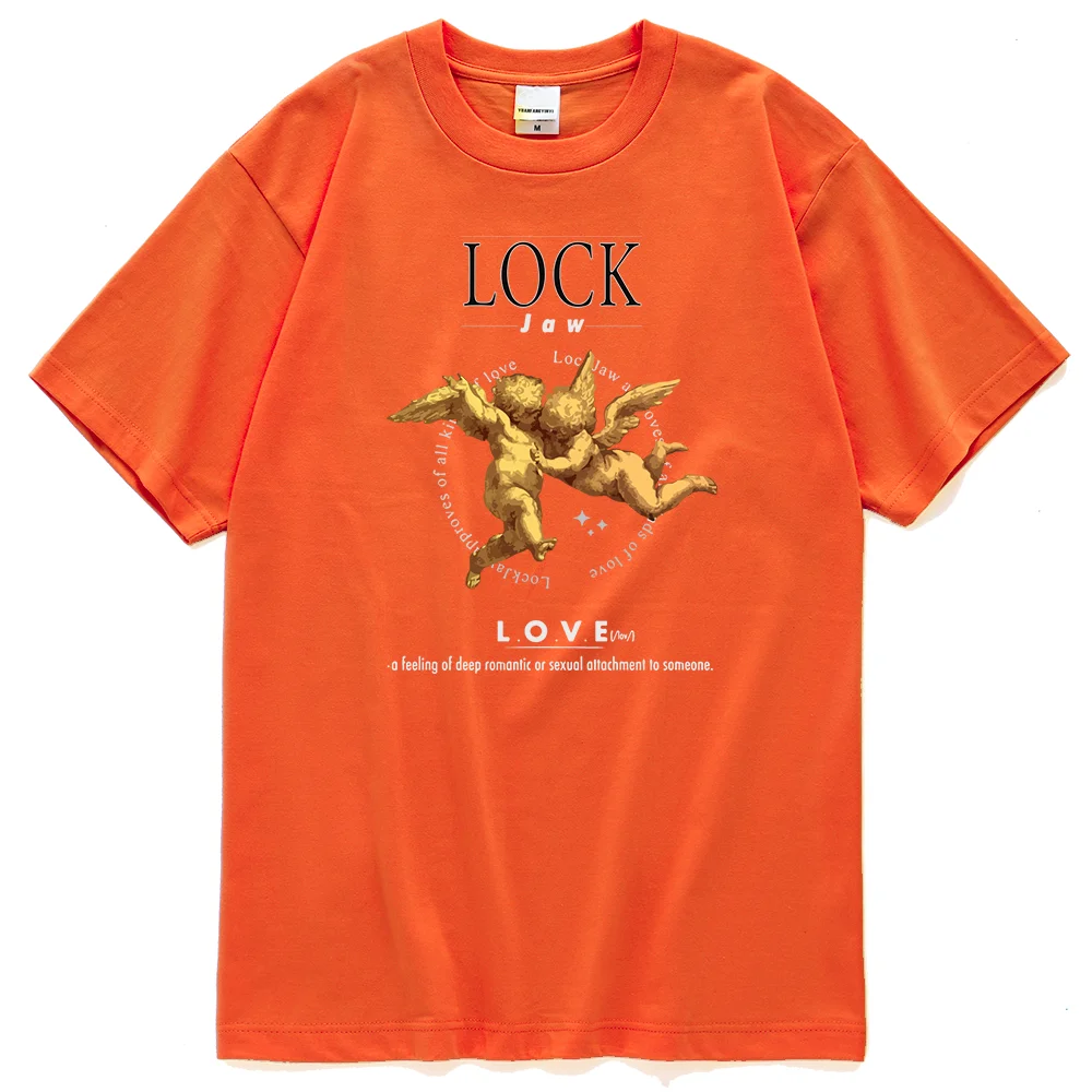 

Lock Jaw Cupid Approves Of All Kind Of Love Vintage Classic Print Man T-Shirts Casual O Neck Tshirts Fit Tops Couple Mens Tshirt