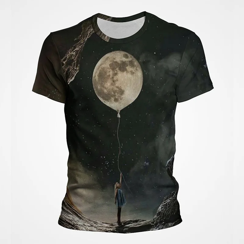 

Summer Cosmic Nebula Graphic T Shirts Brilliant Starry Sky Graphic T Shirts 3D Fashion Breathable Print T-shirt Harajuku Street