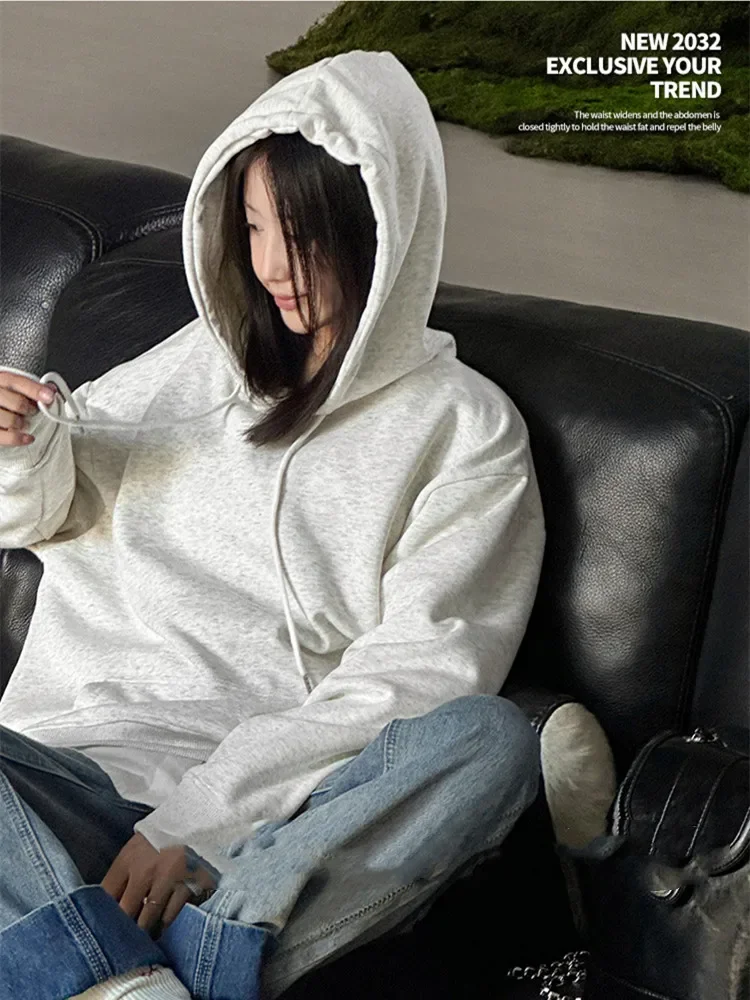 Korean Hooded Shirt Hoodies Women 2024 Sweatshirts Women Sports Sweatshirts Plus Size Pullovers Heavyweight Hoodies Women Hoodie