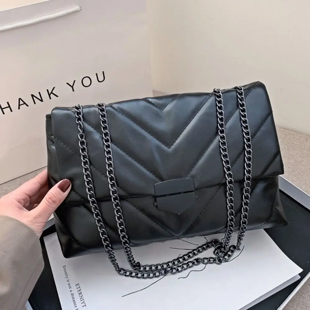 

Simple Large Capacity Chain Crossbody Bags Versatile Bag PU Leather Shoulder Bag