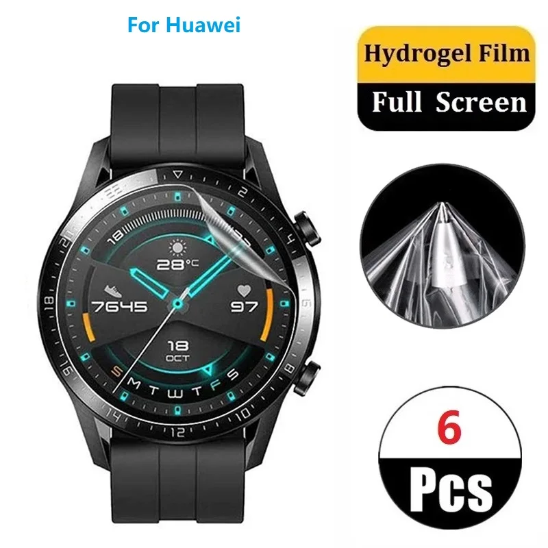 Full Hydrogel Protective Film For Huawei Watch 4 3 Pro Screen Protector Not Glass For Huawei GT 3 2 Pro 2e 42mm 46mm GT 2 Film 20d screen protector for huawei watch 4 3 pro flexible soft protective film for huawei watch 4 pro full coverage film not glass