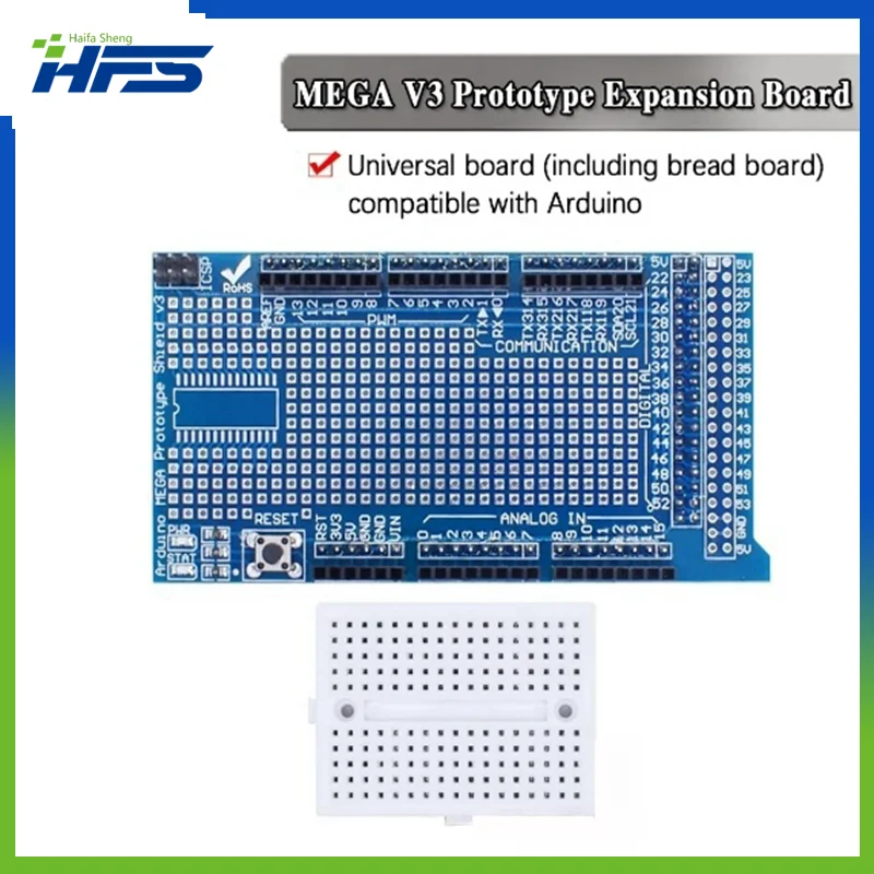 Mega 2560 R3 Proto Prototype Shield V3.0 Scheda Di Sviluppo Espansione + Mini Pcb Breadboard 170 Punti Di Fissaggio Per Arduino Fai Da Te