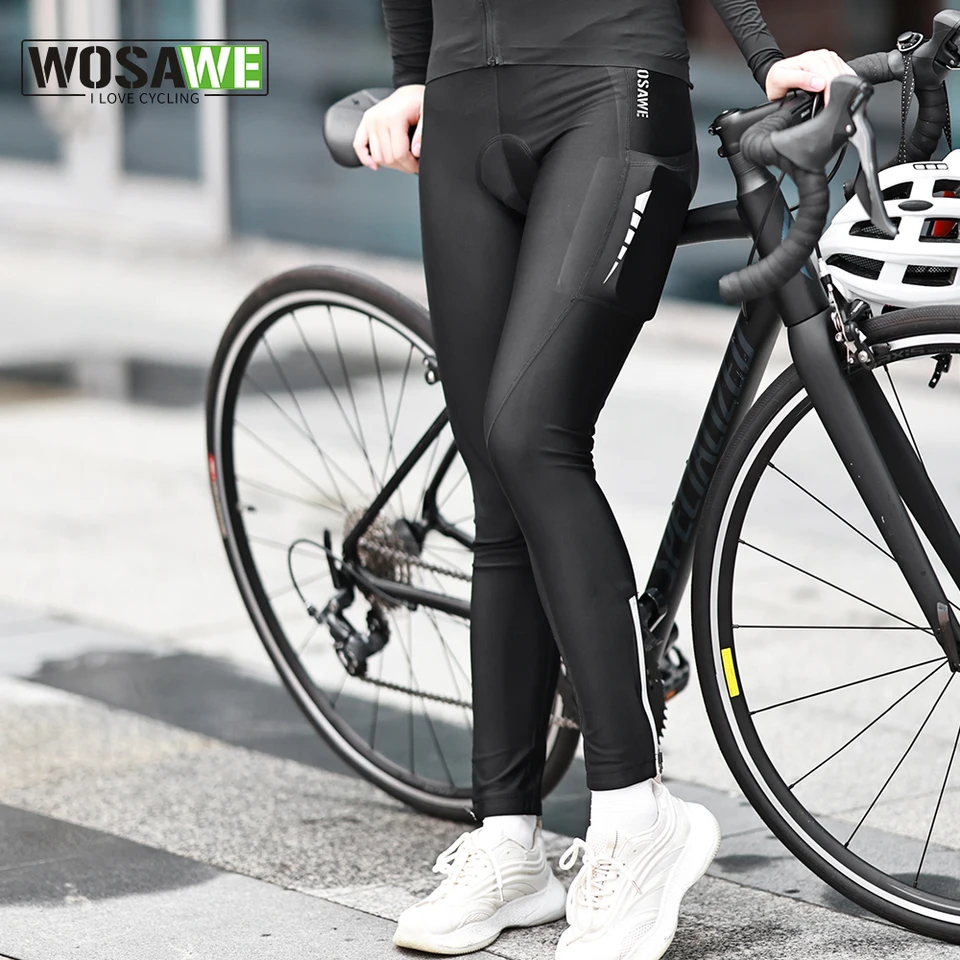 WOSAWE Cycling Pants Winter Fleece Thermal Cycling Tights Men Cycling Pants  Windproof Bike Long Trousers With 5D GEL Padded - AliExpress