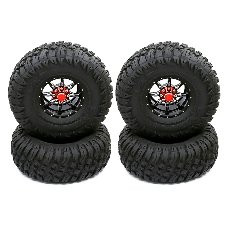 

4Pcs 1.9 Beadlock Wheel Rim & Rubber Tires Set For 1/10 RC Crawler Car Axial SCX10 90046 AXI03007 Traxxas TRX-4 Parts