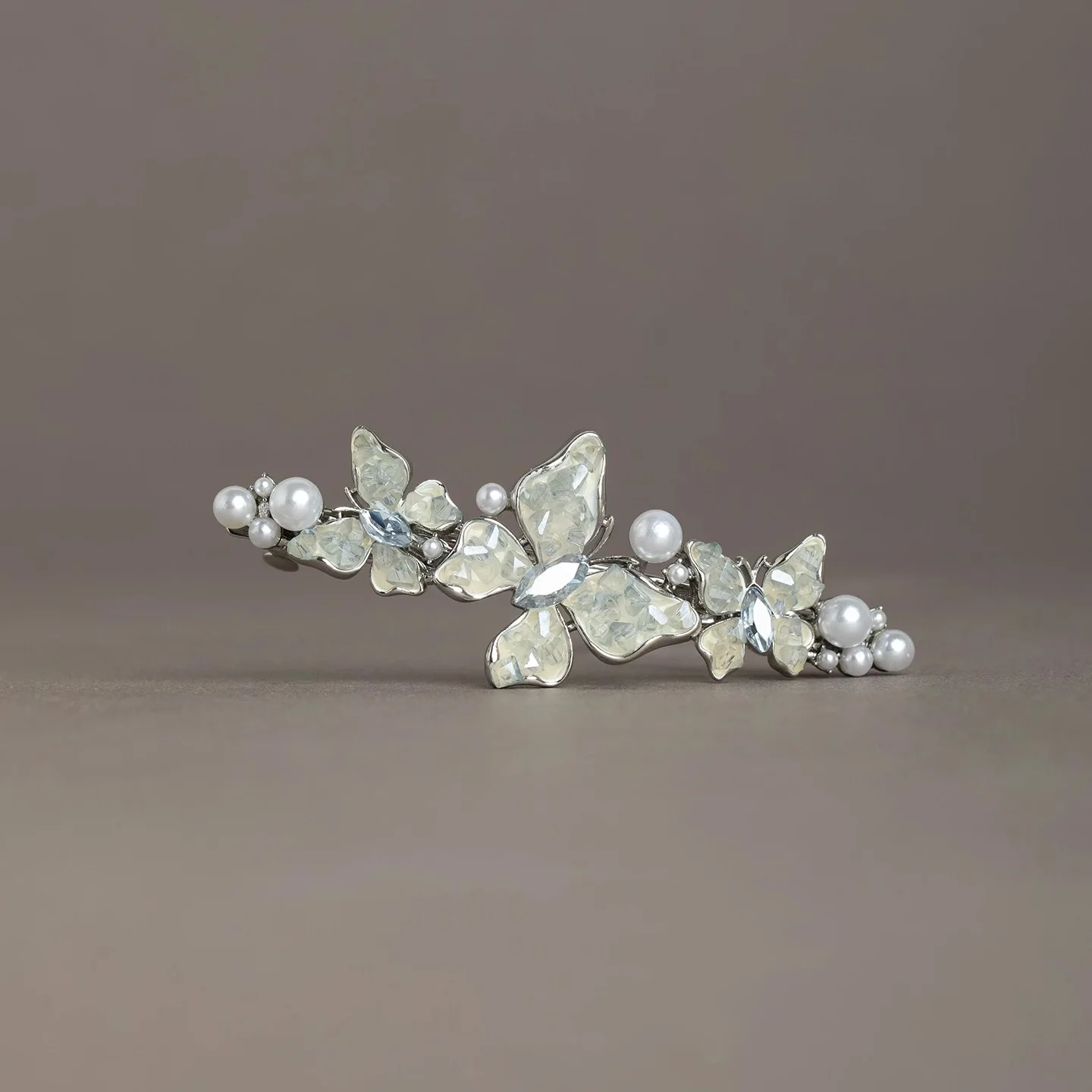 Fee Perle Kristall Schmetterling Haar Clip Frühling Clip High-end-frauen Hinterkopf Halb-gebunden Haar Clip koreanische Haar Zubehör