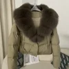 OFTBUY Short Puffer Jacket Thick New Big Natural Real Fox Fur Jacket Women Autumn Winter Female White Duck Down Coat Feather 4