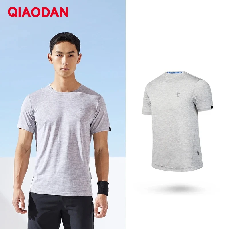 QIAODAN 남성 캐주얼 티셔츠 빠른 건조 통기성 아이스 실크 반팔 티셔츠 2026 여름 체육관 피트니스 스포츠 탑 XHS2371267F
