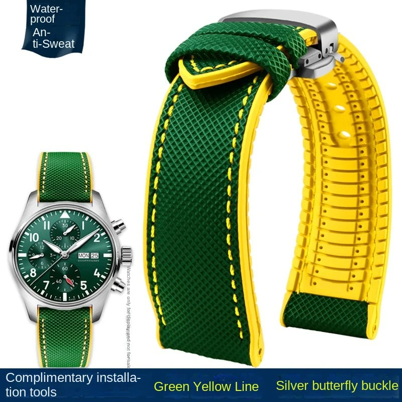 thumbnail image 1 of Correa de reloj de nailon resistente al agua con base de goma de 20 mm, 22 mm, 23 mm y 24 mm para la serie Longines, IWC Pilot Mark 18, Seiko y Omega, 1 of 5