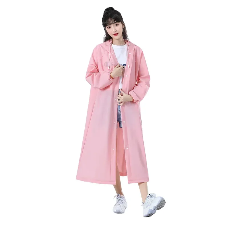 Raincoat Poncho Outdoor Hiking Travel Portable Thickened Long Jumpsuit Non Disposable Adult EVA Wear-resistant Camping