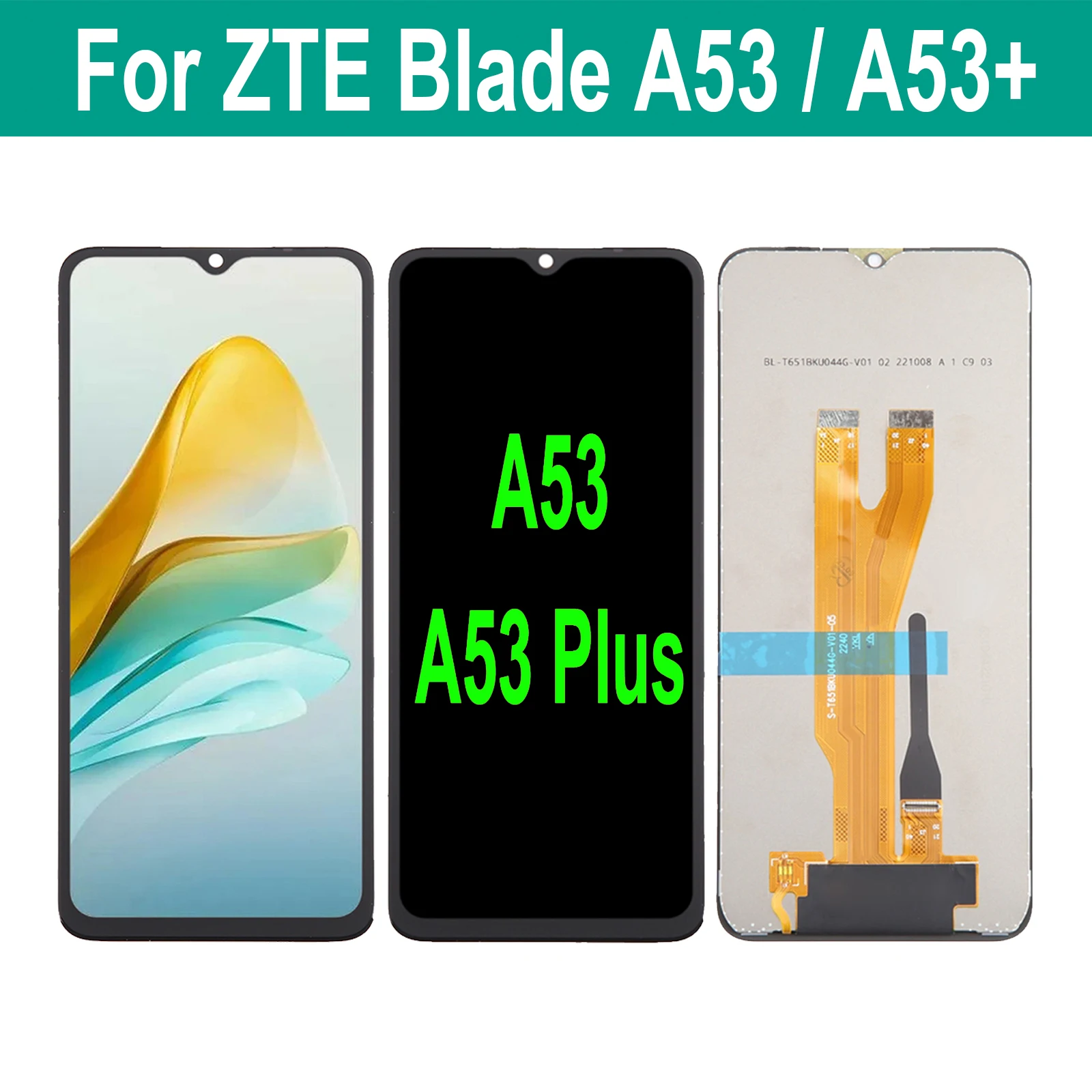 For ZTE Blade A53 LCD Screen with Digitizer Full Assembly (Black)