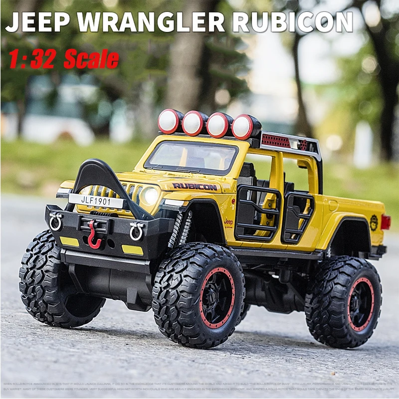 1:32 Jeep Wrangler Rubicon Alloy Car Model Diecast Metal Toy Off-road Vehicle Car Models High Simulation Collection Children Toy 1 32 jeeps wrangler rubicon 1941 off road alloy car diecasts