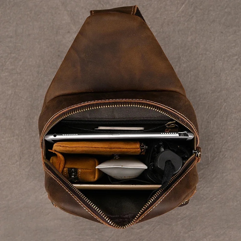 Genuine Leather Chest Bag for Men