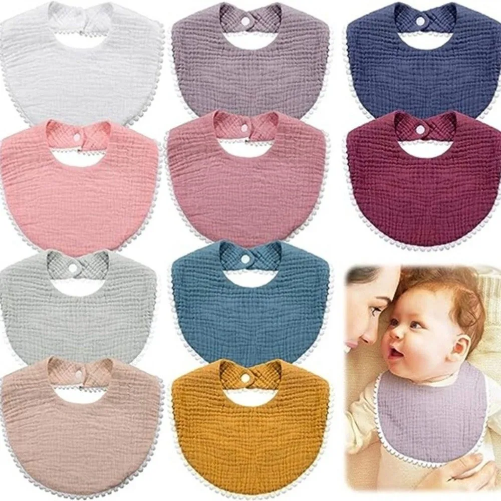 부드러운 치발기용 턱받이, 흡수성 360도 랩형 용 트림프리스 천, 편안한 반다나 스타일 침 흡수 턱받이 (0-2세 용)