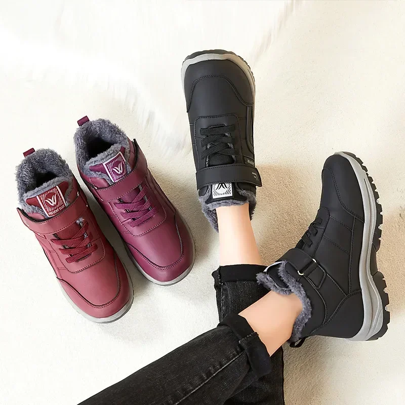 Women's New Winter Walking Work Cotton Bootsthickened and Plush Sports Cotton Boots Hiking and Mountaineering Snow Boots 3