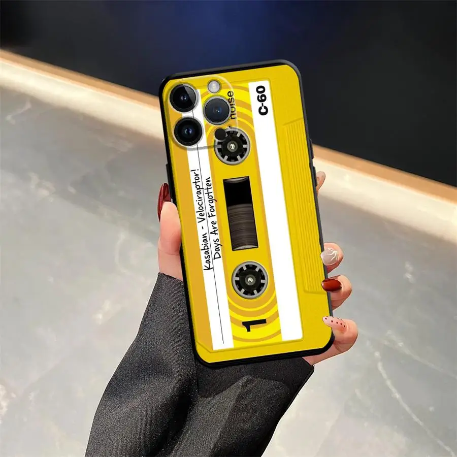 Vintage Cassette Tape Soft Phone Cover - Black