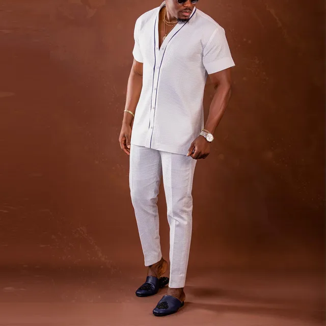 Adekunle 2 Piece Short Sleeves V Neck Simple  Top and pants - Image 5