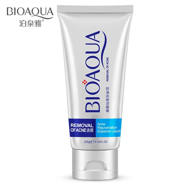 Bioaqua Acne Treatment Facial Cleanser Black Head Remove Oil-control Deep Cleansing Foam Shrink Pores 100g