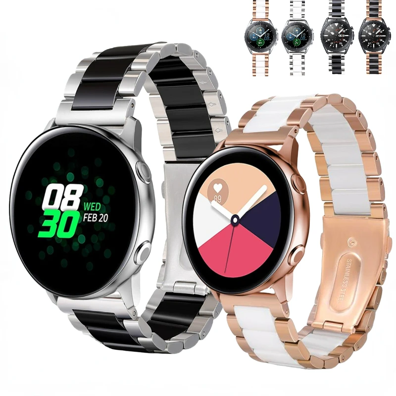 

22mm Metal + Ceramic Strap For Samsung Galaxy Watch 3 46mm/Huawei Watch GT2 46mm Bracelet Wristband for Amazifit GTR 47mm strap