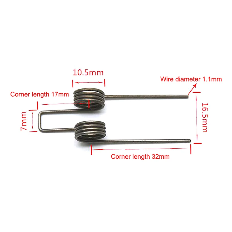 Double Torsion Spring 1.1 Wire Diameter 10.5mm Outside Diameter Strong Torsional Spring 2PCS
