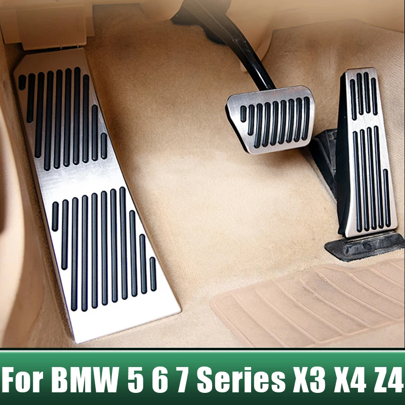 Car Footrest Pedal Fuel Accelerator Brake Pedals Cover For BMW 5 6 7 Series F01 F07 F10 F11 F06 F13 X3 F25 X4 F26 Z4 E89 E85 car pedals pedal cover