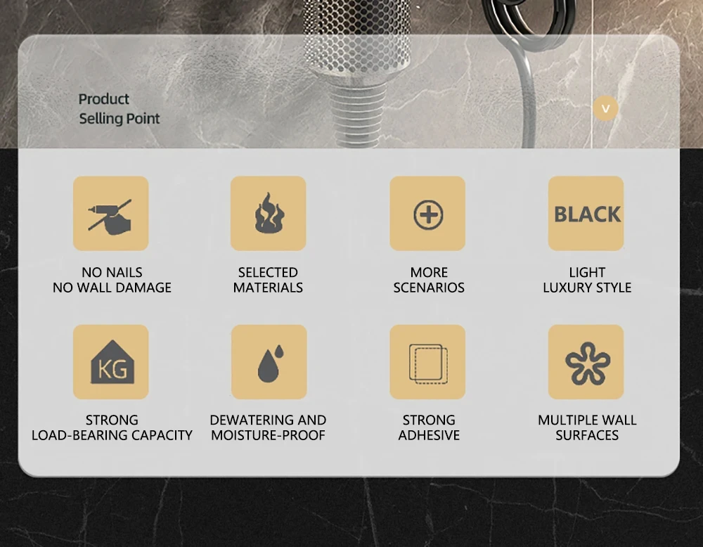 Description Picture 3 of item1 Pc Bathroom Facilities Storage Accessory Wall-mounted Hair Dryer Bracket Bathroom Items Organizer Shelf Bathroom Accessories