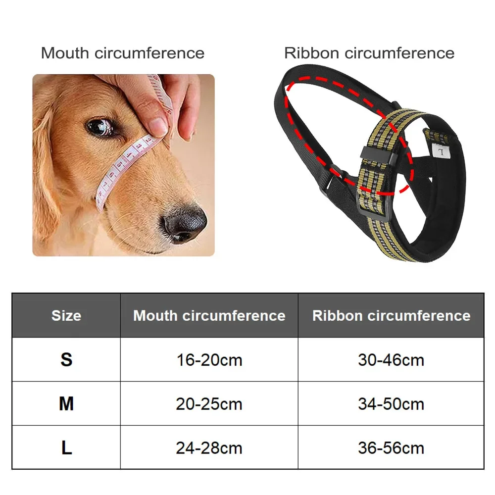 Quick Release Dog Muzzles Adjustable Reflective Soft Padded Medium & Large Dogs Halter Nose Leads Outdoor Walking