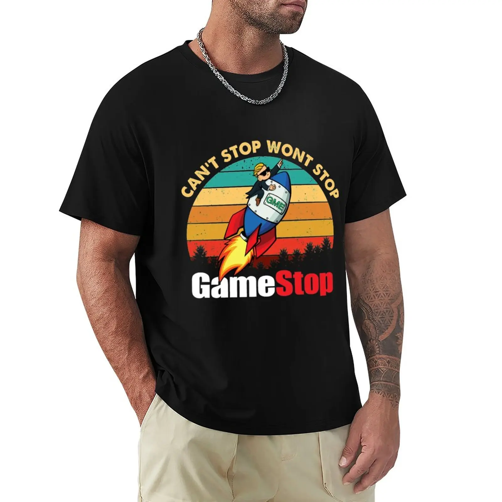 T-Shirt Gamestop Gamestop Wall Street Elon Musk Reddit Design Alla Moda Wallstreetbets T-Shirt Customs Magliette Divertenti Da Uomo