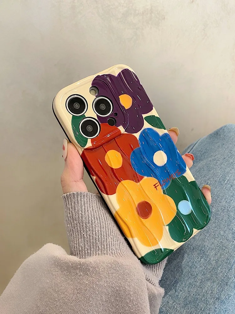 Art Colorful Oil Painting Flowers iPhone Case