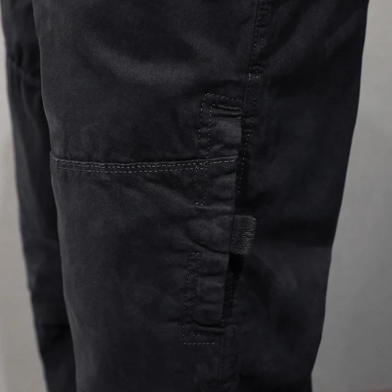 Streetwear Fashion Men Jeans Black Side Pocket Casual Cargo Pants Hombre Spliced Designer Hip Hop Joggers Men Wide Leg Trousers