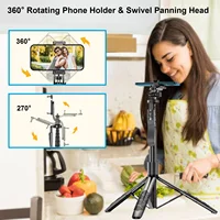Selfie Stick Tripod Stand for iPhone Phone Camera Holder Video Recording 60" Extendable Travel Phone Tripod with Wireless Remote - Image 3