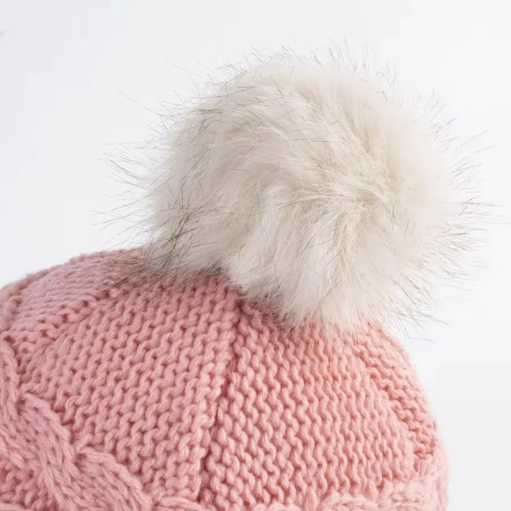 Girls Sherpa Lined Skull Cap Beanie Hat With Earflaps