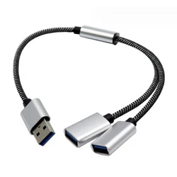 USB Splitter Cable with 3 - Port USB 2.0 Female Extension and Power Adapter Hub (1 USB To 2 USB)