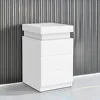 Nightstand with Charging Station and LED Lights,Night Stand with Sliding Top for Bedroom,Bedside Table with Drawers 6