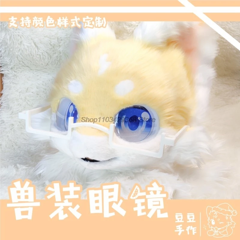 Animal Glasses Fursuit Accessories Kigurumi Mask Furry Costume Head Base Kig Fursuit Suit Halloween Kemono Head Cat