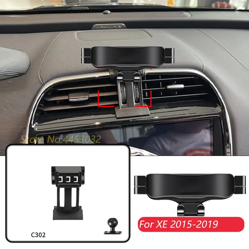 

Гравитационный Автомобильный держатель для телефона Jaguar XE 2015-2019, базовое крепление, Специальная подставка для GPS, регулируемый кронштейн, аксессуары для интерьера